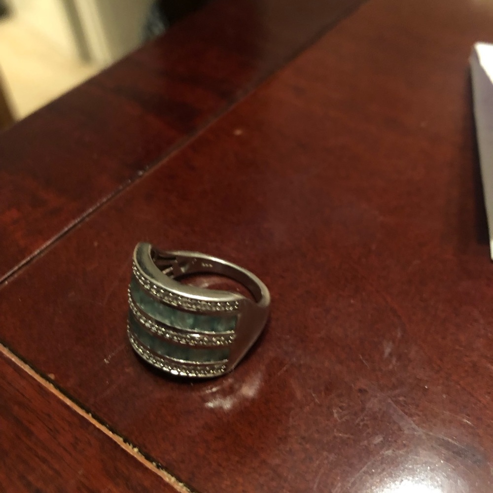 Grandidierite Ring ~ Double Row Size 7.75 - Picture 8 of 11